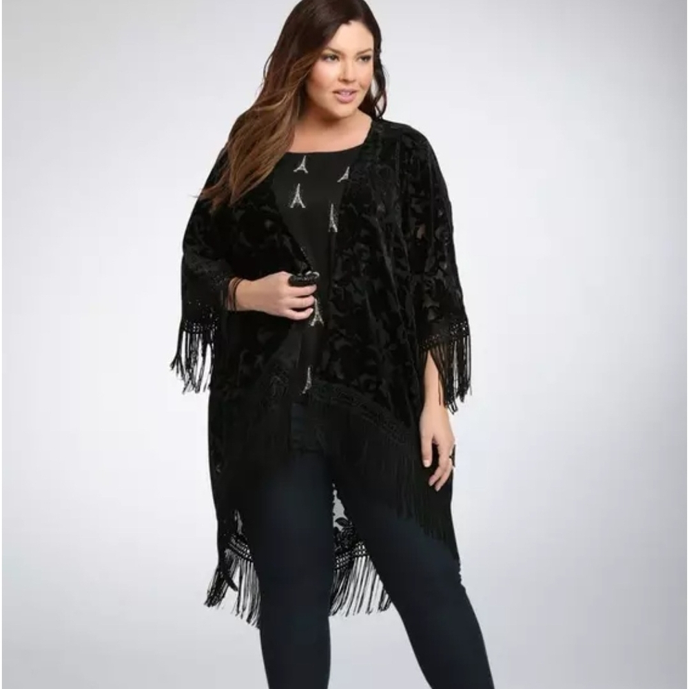 Torrid Velvet Burnout Kimono